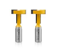 POWERTEC 73024-P2 Tungsten Carbide Tipped T Router Bits 1/2" Shank Diameter 1.5" T Slot for Photo Frame, Plaque and Woodworking Projects, 2 Pack