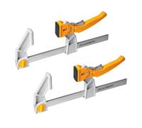 POWERTEC 8-Inch Bar Clamps (2-Pack) - Fast Action Gear Clamp w/ 440 lb Capacity, Quick-Release Woodworking Clamps with Aluminum Jaws & Spreader Function (72120)