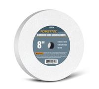 POWERTEC Bench Grinder Wheel 8 Inch 60 Grit, White Aluminum Oxide Grinding Wheel for Bench Pedestal Grinder, 1" Thick 5/8" Arbor, Sharpening & Shaping Drill Bits, Blade, and Chisel 1PK (15504)