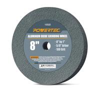 POWERTEC Bench Grinder Wheel, 8 Inch Grinding Wheel 100 Grit, Aluminum Oxide, 8 Bench Grinder Wheels for Pedestal & Benches, 1" Thick 5/8" Arbor, Sharpening Shaping Drill Bits, Knife, Stone - 15522V