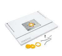 POWERTEC Benchtop Router Table and Adjustable Fence Set - 24" x 16" Laminated MDF Top, Aluminum Insert Plate, 2-1/2” Dust Port, Reducer Rings, Bit Guard, Fence Stop and Featherboard (71964)
