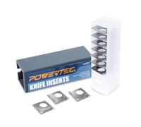 POWERTEC Carbide Cutters Knives for Wen Planers PL1326, Jointers JT630H w/Spiral, Helical Cutterheads, Square Blades Inserts fits Cutech Planers, Rikon 25-130H, Craftex, 14.3mm (0.564"), 10PK (14301)