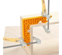 POWERTEC Dual Function Miter Clamp & 90° Positioning Block - Set of 2 Assembly Clamping Squares for Miter Joints & Right Angle Woodworking Tools, Compatible with Fence, Bar Clamps (72010)