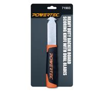 POWERTEC Heavy Duty Backer Board Scoring Knife, Ergonomic Grip, Dual Tungsten Carbide Blades for Tile Cement Board, Laminate (71903) 1 Pack