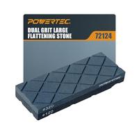 POWERTEC Large Flattening Stone, 120/320 Dual Grit Sharpening Stone Flatener, Diamond Grooves Sharpening Stone Fixer for Whetstone, Wet Stone, Waterstone, Oil Stone (72124)