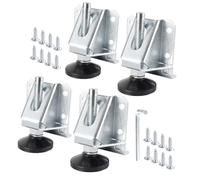 POWERTEC Leveling Feet 4PK, Heavy Duty Adjustable Furniture Leg Levelers with Non-Marring Pads, Screws and Lock Nuts for Work Bench/Cabinets/Tables/Shelves (71136)