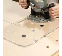 POWERTEC MFT Worktop Jig - Router Template for 3/4" Dog Holes, Includes 3/4" Straight Plunge Bit & Bushing Guide, Fits Porter-Cable Style Base Plate (71959V)