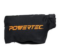 POWERTEC Miter Saw Dust Collector Bag for 10", 12" Miter Saw, Fits Nominal 2.5" Dust Ports, Expands to 2.6", Hook and Loop Dust Bag w/Zipper and Wired Adjustable Stand for Belt Sander (75075)