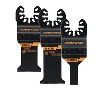 POWERTEC Oscillating Tool Blade 3pc Set - Bi-Metal Multitool Blades for Fast Wood Cutting, Detail Work, and General Purpose Applications (14502)