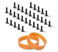 POWERTEC Planer Blade Screws & Drive Belts for DeWalt DW734 - T30 Torx Screw (30 PK) and 9-Rib Planer Drive Belt (2 Pack) for DeWalt DW734 Replacement Ribbed Belts (429962-08) (72273)