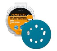 POWERTEC PRO 50PK, 5 Inch Sanding Discs Hook and Loop, 60 Grit, Ceramic Orbital Sander Sandpaper for 5 & 8 Hole Random Orbital Sanders - Automotive, Paint, Metal, Woodworking (45306C-50)