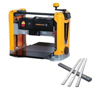 POWERTEC PRO PL1303C Benchtop Thickness Planer w/3pcs Extra Replacement Blades | 13" Workbench, 15 Amp, 3-Blade, Portable Wood Planer for Woodworking, w/Transparent 4" Dust Port