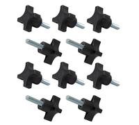 POWERTEC QNB3009-P2 4-Point Stud Knobs, 5/16"-18 Threaded Thumb Screw Star Knob with 1" Stud, 10 PK