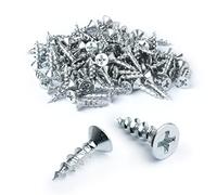 POWERTEC QWS1001 Wood Screw #6 x 5/8" Flat Head Phillips Deep Thread Nickel (Zinc Finish), 100 PK