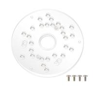 POWERTEC Router Base Plate Acrylic 5-3/4" w/Screws & Predrilled Holes for Trim & Plunge Routers, Clear Guide Bushing Router Plate, Fits Listed Models Bosch, DeWalt, Makita, Porter Cable & More - 71381