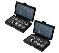 POWERTEC Router Bushing Guide Set, Router Template Guide 10 Pcs w/Storage Case, Fits Porter Cable Style Router Sub Base Plate. Size 5/16" to 1" Router Inlay Kit for Woodworking, 2 Sets, 71051-P2
