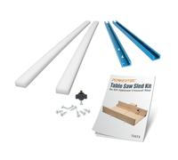 POWERTEC Table Saw Sled Kit w/ 12” T Track, 19” HDPE Miter Bar, Knob, Bolt & Screws Set for DIY Tablesaw Crosscut Sled, Fits 3/4" x 3/8" Miter Slot on Table Saws Wood Working & Accessories (71673)