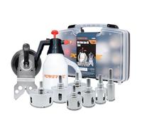 POWERTEC Wet Diamond Hole Saw Kit - 7-Piece Set with Suction Mount Drill Guide, Water Tank & Hose for Wet Drilling in Tile, Porcelain, Granite, Marble, Glass & Ceramics (14908)