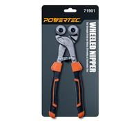 POWERTEC Wheeled Tile Nippers for Glass, Ceramic, Porcelain, and Mosaic - Ergonomic Soft Grip, Heavy Duty 22mm Tungsten Carbide Scoring Wheels Cuts and Trim Tile Up to 1/4” (71901) 1 Pack