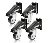 POWERTEC Workbench Caster Kit Set of 4 with Quick Release Plate & 600 lbs Loads, 3 Inch Retractable Stepdown Caster Wheels for Workbenches, Tables, Stands and Equipments (17002R)