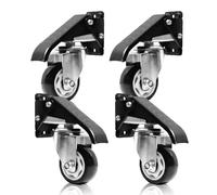 POWERTEC Workbench Caster Kit Set of 4 with Side Mounting Options & 600 lbs Loads, 3 Inch Retractable Stepdown Caster Wheels for Workbenches, Tables, Stands and Equipments (17001R)