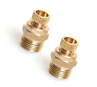 POWERTOOL Drain Valve, 2pcs Compressor Drain Valve Brass Tone Water Drain Valve for Air Compressor PT(3/8")