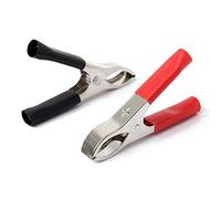 POWERTOOL Heavy Duty Crocodile Clip, Alligator Clip Insulated Electrical Testing Circuit Large Clamps 2pcs Red + Black