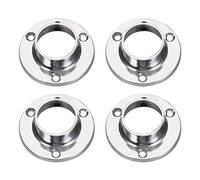 POWERTOOL Tube Socket, 4pcs Socket End Support Wardrobe Rail Rod End Support Bracket Flange ForDisplay Stands, Hanging Rail(19mm)