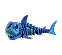 PowerTRC 3D Printed Skeleton Megalodon - Prehistoric Collectible Articulating Dinosaur 3D Figurine Desk Decoration for Teens and Adults, Made in USA