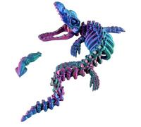 PowerTRC 3D Printed Skeleton Mosasaurus - Prehistoric Collectible Articulating Dinosaur 3D Figurine Desk Decoration for Teens and Adults, Made in USA