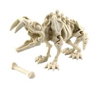 PowerTRC 3D Printed Skeleton Sabertooth Tiger - Prehistoric Collectible Articulating Mammals 3D Figurine Desk Decoration for Teens and Adults (Bone White)