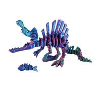 PowerTRC 3D Printed Skeleton Spinosaurus - Prehistoric Collectible Articulating Dinosaur 3D Figurine Desk Decoration for Teens and Adults, Made in USA