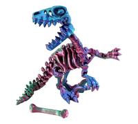 PowerTRC 3D Printed Skeleton Velociraptor - Prehistoric Collectible Articulating Dinosaur 3D Figurine Desk Decoration for Teens and Adults, Made in USA