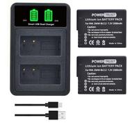 PowerTrust 2Pack DMW-BLC12 DMW-BLC12E Battery with Charger for Panasonic Lumix DMC-FZ200 DMC-FZ1000 DMC-G5 DMC-G6 DMC-G7 DMC-GX8 DMC-G85 DMC-GH2 Cameras