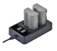 PowerTrust 2Pcs 2400mAh EN-EL3E EN-EL3 Battery and LED Dual Charger with Type-C port for Nikon D30 D50 D70 D70S D90 D80 D100 D200 D300 Camera