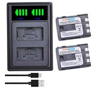 PowerTrust 2pcs NB-2LH NB-2L Battery and Charger for Canon EOS 350D 400D, PowerShot G7 G9 S80 S70, LEGRIA HF R10, R16, R18, ELURA 50 60 65 70