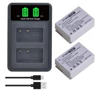 PowerTrust 2pcs NB-7L Battery and LED Charger for Canon PowerShot G10, G11, G12 SX30 IS, SX30IS Cameras