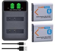 PowerTrust 2Pcs NP-BG1 NP-FG1 Battery and Charger for Sony Cyber-Shot DSC-W150 DSC-HX5 DSC-N1 DSC-W170 DSC-T100 DSC-H55 DSC-H9 DSC-WX1 DSC-N2 DSC-H10 DSC-H7 DSC-T20