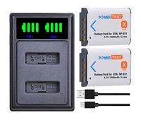 PowerTrust 2pcs NP-BX1 Battery with LED Dual Charger for Sony ZV-1, ZV-1F, RX100, RX100 IV, RX100 V, RX100VI, RX100VII, HX50, HX60, AS50, AS100V,X3000, HX400V, WX350, RX1,Cameras
