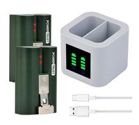 PowerTrust 2pcs Ring Battery with LED Dual Charger Station for Ring Video Doorbell 2/3/3plus/4,Stick Up Cam, Peephole Cam,Spotlight Cam