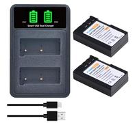 PowerTrust 2x 2000mAh EN-EL9 EN-EL9a Battery with Type-c Charger for Nikon D3000, D5000, D40, D40x, D60