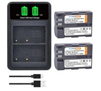 PowerTrust 2x EN-EL3 EN-EL3e Batteries and Type-c Charger for Nikon D300S D700 D90 D300 D200 D100 D30 D50 D70 D70s D80
