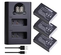 PowerTrust 3Pcs LP-E17 Battery and LED Dual Charger for Canon EOS R50,850D,800D,250D,750D,760D,77D,200D, 250D,M6 Mark II, R10, R8,RP, M5,M3