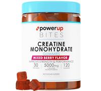 PowerUp Bites Creatine Monohydrate Gummies for Men & Women, 100% Creatine Mixed Berry Gummies, 5g per Serving + Vegan, Sugar Free + Strength, Energy, Muscle & Booty Gain - 120 Count