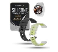 Powfix 2 pack 22mm Silicone Strap for COROS PACE 4 Pro, Black,lime Green | Soft Breathable Replacement Wristband, Sweatproof Sport Gel Belt for Running & Gym, Adjustable Waterproof Accessories