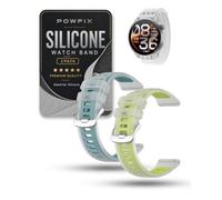 Powfix 2 pack 22mm Silicone Strap for COROS PACE 4 Pro, Blue.lime green | Soft Breathable Replacement Wristband, Sweatproof Sport Gel Belt for Running & Gym, Adjustable Waterproof Accessories