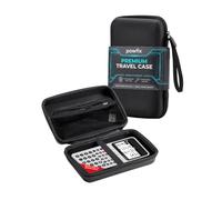 Powfix Hard Case for Casio Graph Math+ Graphic Calculator, Shockproof Pouch | Protective EVA Travel Organiser with Detachable Wrist Strap & Mesh Pocket for USB Cable, Charger & Accessories, Matt Black