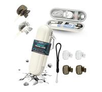Powfix Oral Hygiene Kit for Dyson CameraJet, EVA Case & 4 Caps,Off White | Dust-Proof Head Caps, Shockproof Hard Shell, Detachable Lanyard - All-in-One Protection for Your Electric Toothbrush