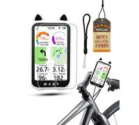 powfix Silicone Case for iGPSPORT BiNavi Air, Protective Cover with 1 Pack Soft Screen Protectors & Lanyard, Anti-Scratch Shockproof GPS Bike Computer Accessories,White