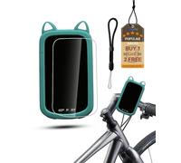 powfix Silicone Case for iGPSPORT BSC500, Protective Cover with 1 Pack Soft Screen Protectors & Lanyard, Anti-Scratch Shockproof GPS Bike Computer Accessories,Green